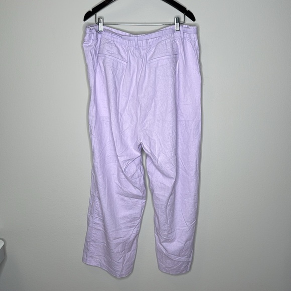 Old Navy High-Waisted Linen-Blend Cropped Wide-Leg Pants in Purple Size XL Tall - Picture 4 of 8